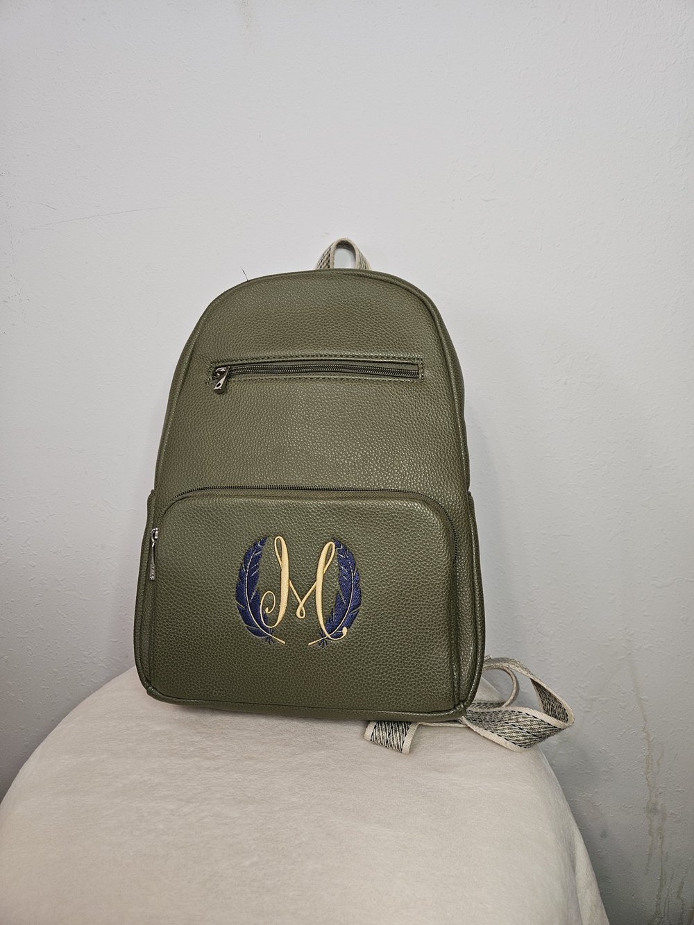 Thirtyone Olive Green Backpack with Monogram Accent